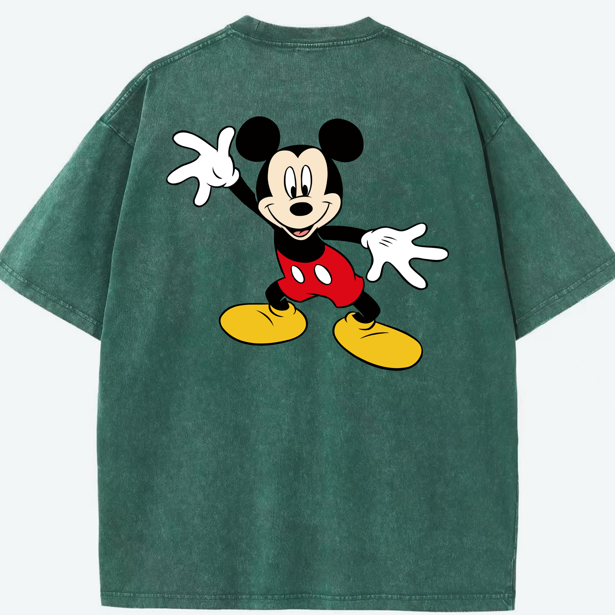 （画像用） ミッキーマウス Mickey Mouse 綿100% ヴィンテージ風 半袖Tシャツ（背面プリント）